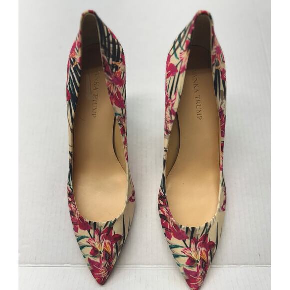 Ivanka Trump Floral Peeptoe Stiletto Heel Womens Size 10m - Picture 1 of 6